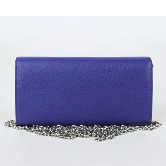 NWT MCM Spectrum Blue Leather Patricia Large Studded Chain Wallet! - Picture 3 of 8